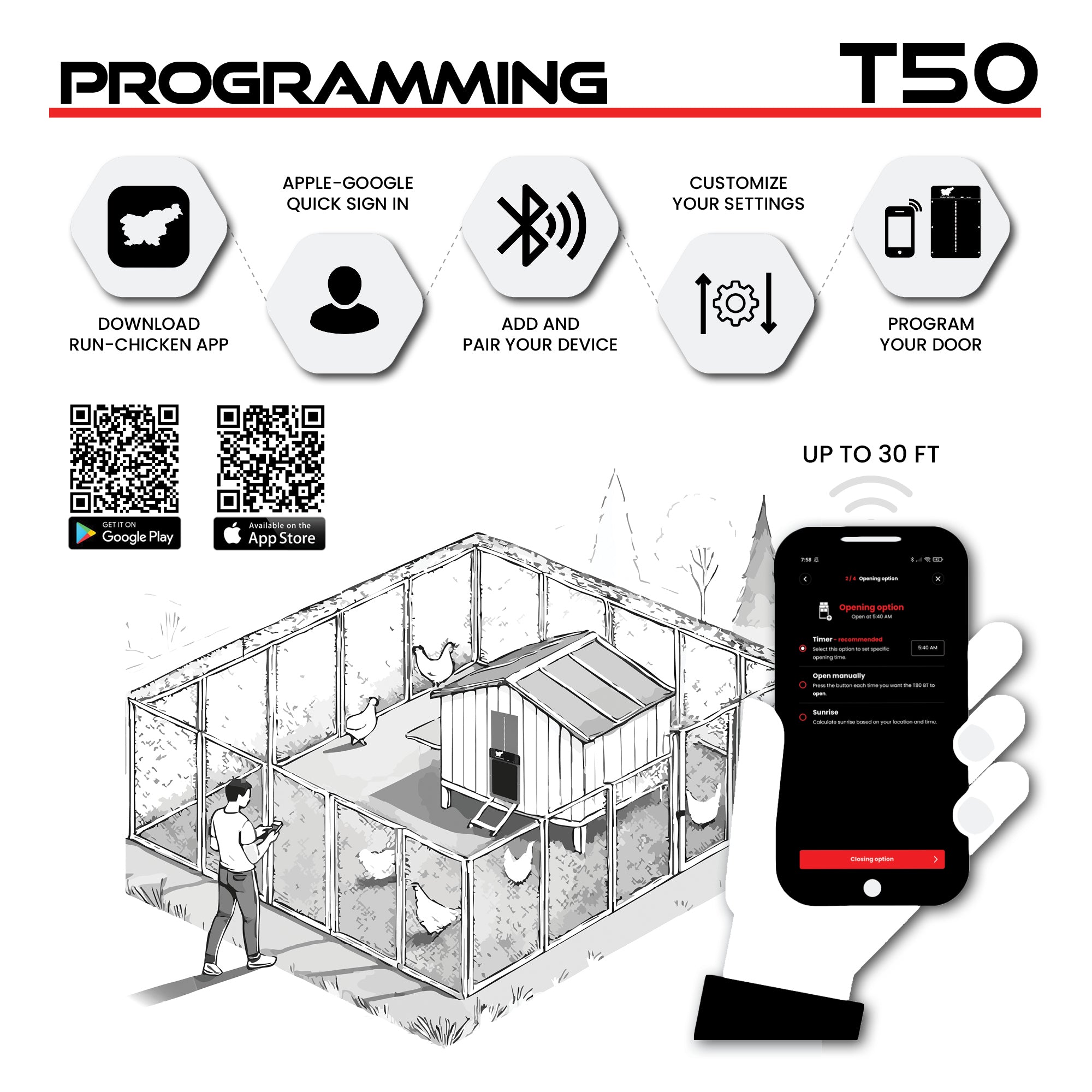 Run-Chicken T50 Automatic Coop Door